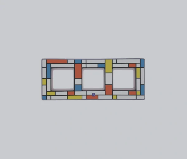 ramka potrójna plus ars włącznik elektryczny kontakt klawisz Mondrian Kandinsky do oświetlenia do lampy kolory rzemieślnicza